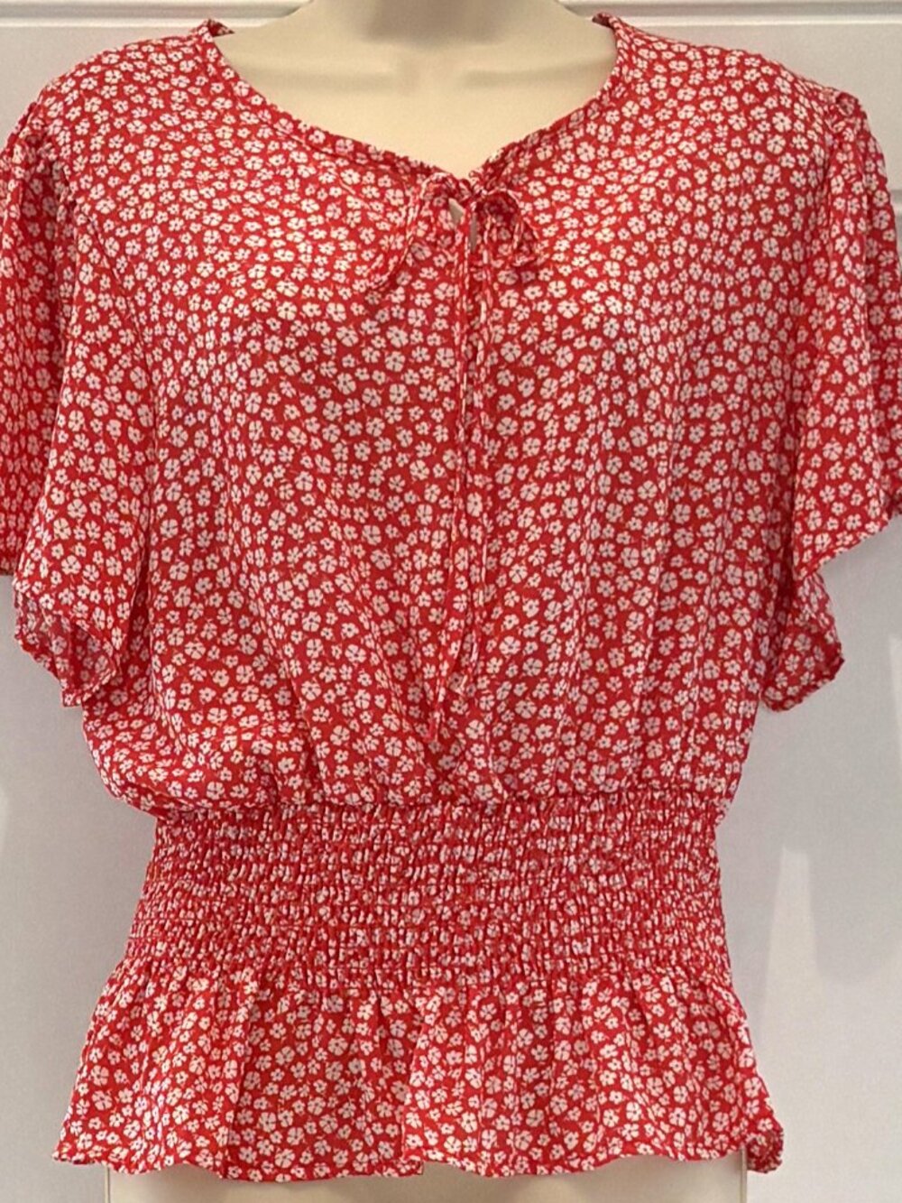 Red Floral Top by Emi & Joe